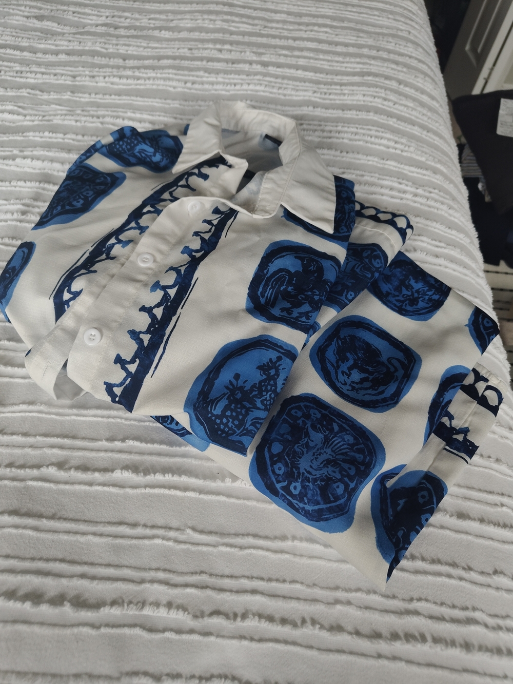 Blue & White Printed Women's Lounge Set